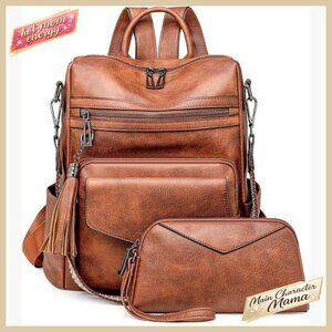 PU Leather Backpack Purse Convertible Anti-Theft Fashion Daypack for Women